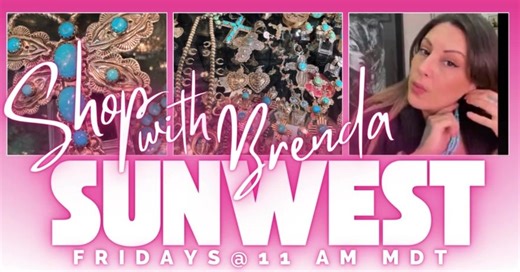 Shop Southwestern style! Join us for Sunwest LIVE shopping show with Brenda, Fridays @ 11am MDT. Browse turquoise & sterling handmade Native American jewelry - come shop, connect, and get inspired — we can’t wait to see you! #JewelryShow #LiveShop #NativeMade | Sunwest Handmade