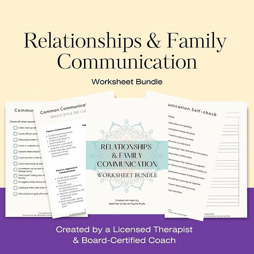 Family and Relationships Communication Worksheet Bundle: Printable Therapy Exercises (PDF) - Etsy