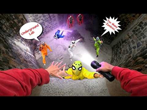 8 Spider-Man Bros Rescue Police From Zombies Apocalypse in the Underground Laboratory ( Action POV )