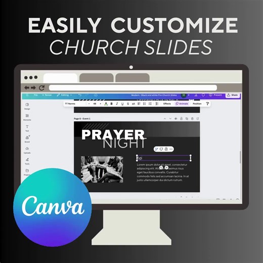 Church Slide Template | Customizable | Animated | Service Slides | Easy to Use - Etsy