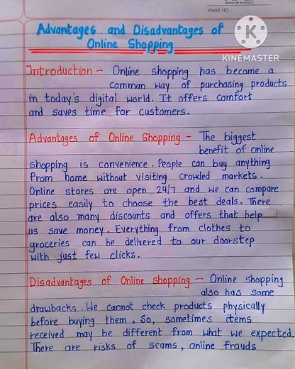 Advantages and Disadvantages of Online Shopping Essay Writing in English approx 200 Words