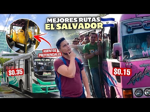 ¿Cuál es la MEJOR ruta de BUSES en EL SALVADOR? 🚎🇸🇻 *Buses con aire* 😱