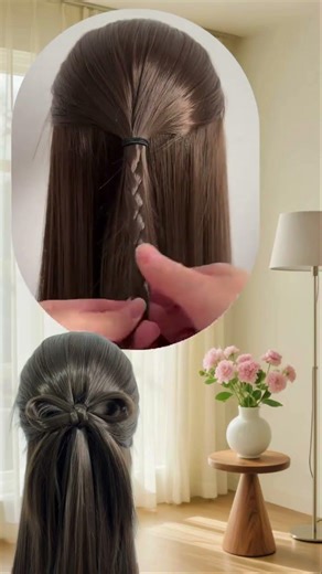 Bows draped over the shoulders#Braiding is simple and easy to learn#Updo tutorial#Comp