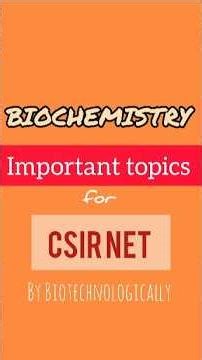 BIOCHEMISTRY Important Topics | CSIR NET DEC'25 #exampreparation #important #csirnet #education #new