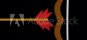 Loop animation of a bow and arrow with a transparent background