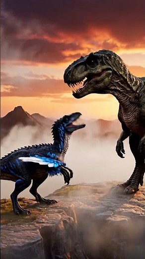 Storm Raptor vs a hungry Allosaurus in a Prehistoric World