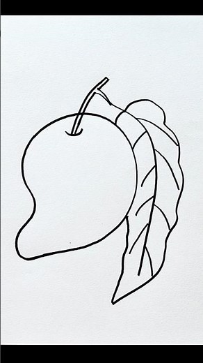 How to Draw a Mango 🥭 Easy for Kids | Mango Drawing for Kids #shorts #youtubeshorts #mango #fruit