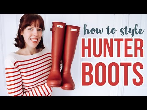 HUNTER BOOTS how to style & review | Autumn Stone Red Hunter Boots