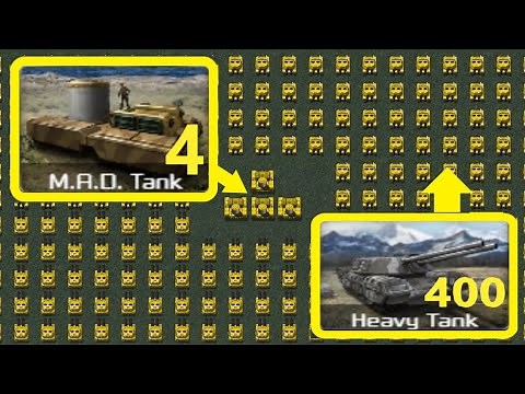 4 MAD Tanks vs 400 Heavy Tanks - Red Alert Remastered