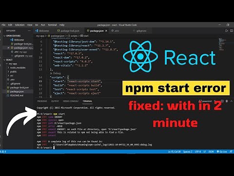 npm start not working / How to fix npm error React /npm start error node js /npm start in vs code
