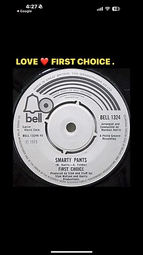 Sharing vinyl 45’s from my personal record collection- First Choice/ Smarty Pants From 1973 . | Freddie Whalley