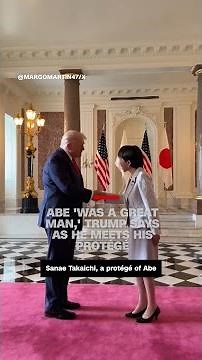 Abe 'was a great man,' Trump says as he meets his protégé