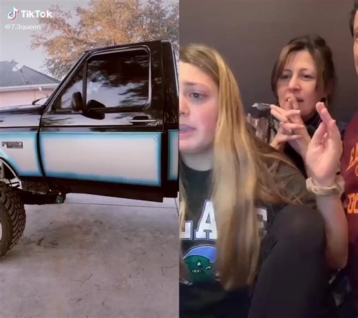 dO yOu uSe A lAdDeR tO gEt iN #obsford #fordtruck #fyp duet with @miatomeo | 7.3 Queen