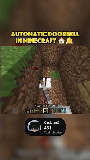 Automatic Doorbell in Minecraft 🏠🔔 (Redstone Build) #MinecraftShorts #MinecraftTutorial
