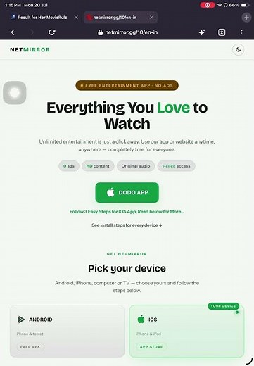 Net mirror for iPad and IOS …