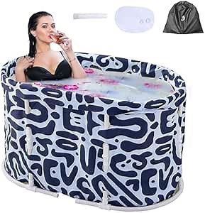 Portable Bathtub for Adult,Collapsible Folding bathtub,Quick Opening and Storage,Cold and Hot Water Soaking Bathtub with Storage Bag