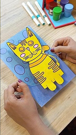 3D Crafty Kitty 🐱 | Easy Paper Cat Craft for Kids & Beginners | DIY Pop-Up Animal