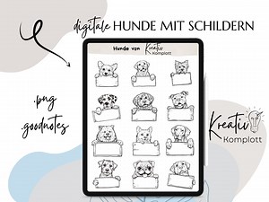 Dogs, Signs, Digital Sketchnotes, Goodnotes, Digital Stickers - Etsy