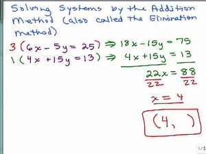 Systems 7-Solve System by Addition Part 1