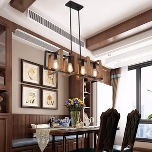 9MMML Industrial Small Pendant Lighting, Farmhouse Kitchen Island Hanging Lamp with Cord, Wood+Metal,1 Light E26 Fixture for Dining Room Bedroom Hallway Entryway,9.5 inch