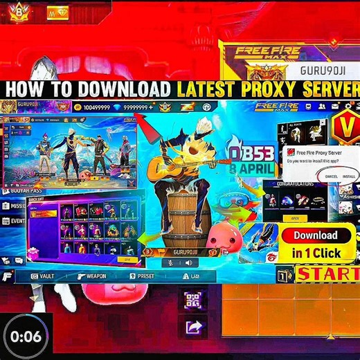 Free Fire Proxy Server 😱 OB53 Download & Setup 🔥❤ #freefire