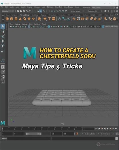 How to create chesterfield sofa In Maya #learnwithshajrun #tipsandtricks #autodesk