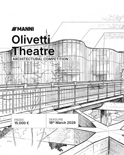 📐Are you a young architect looking for an architectural competition merging technology and culture, present and history? ​​📚Olivetti Theatre is the new competition by OLI - Adriano Olivetti Leadership Institute and Manni to imagine the completion of the original plan of the Social Services Building of the Olivetti complex through the creation of the third, never-constructed building and a large auditorium. Design an architectural space for culture inspired by one of the names that have made hi