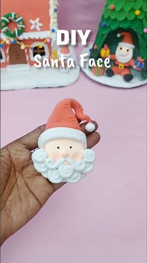 DIY Clay Santa Face | Cute Christmas Clay Art | Easy Christmas Craft Idea