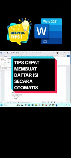 Tips Cepat Membuat Daftar Isi Rapi dengan Menggunakan Heading dan Fitur Table Contents. #tutorial #microsoftword #tipsandtricks #produktivitas #fypシ゚viral #msword