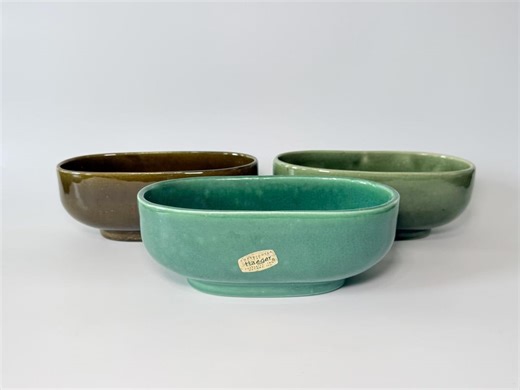 Vintage Haeger Potteries Oval Ceramic Garden Dish Planter #3829- Choice of Teal, Brown or Moss Green- Mid Century Plant Home Decor - Etsy
