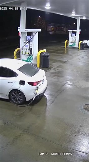 He forgot the nozzle… and turned the gas station into a fountain ” #cctv #gasstationfail #driverfail #instantkarma #funnyvideo