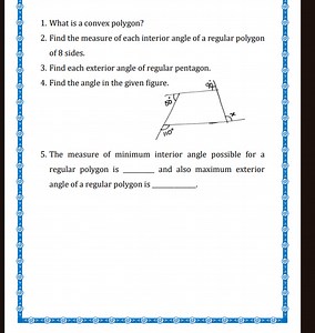 What is a convex polygon?Find the measure of each interior ang... | Filo