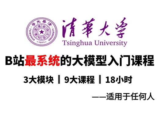 【界内泰斗亲授】B站最系统的大模型入门课程，OpenBMB携手清华大学NLP实验室共同推出，全套100集！全程干货，无废话！还学不会我永久退出IT圈！