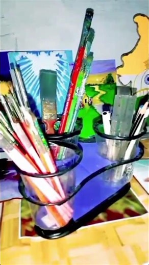 how to make an easy brush holder. #shortsfeed