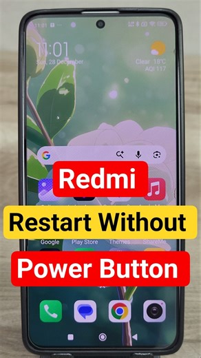 restart redmi mobile without power button | redmi power button not working #techshorts #redmi