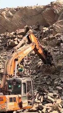 Hitachi excavator drilling #excavator #drilling#stonecrush