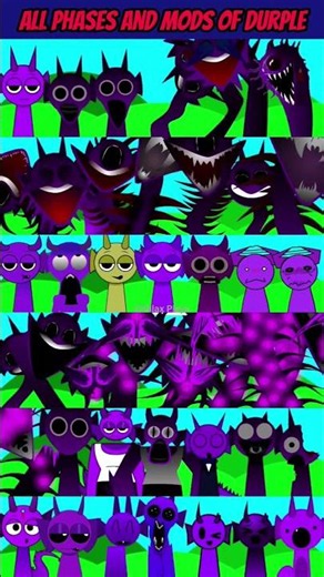 Incredibox Sprunki All Phases And Mods Of Durple #incredibox #sprunkimod #gaming #gameplay #shorts