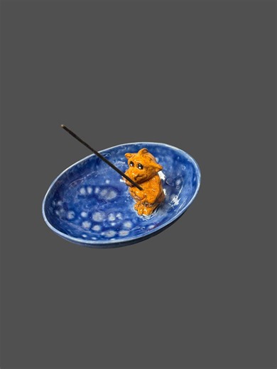 Handmade Ceramic Dragon Incense Holder – Blue Glazed Tray, Fantasy Decor - Etsy