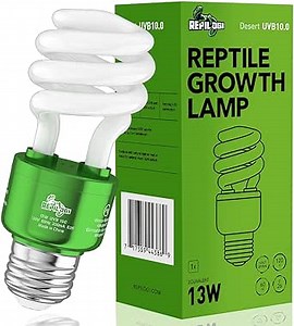 UVB Reptile Light 10.0 13 Watt - UVA UVB Bulb for All Desert Dwelling Reptiles,Turtle, Bearded Dragon, Lizard, Gecko etc. - Fluorescent Simulation Color UVB Light Fixture with Bulb