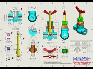 Manual Expansion Valve Assembly in SolidWorks