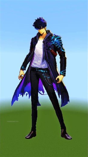 Solo Leveling MC Pixel Art in Minecraft ⚡🔥 | Sung Jin-Woo Epic Build