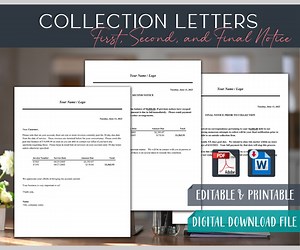 Collection Letter Templates: Past Due Account Notice (editable Word) - Etsy