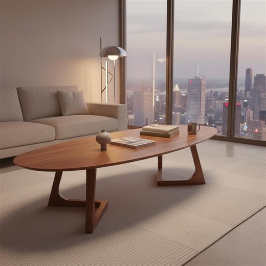 Surfboard Coffee Table,mid Century Modern Wood Coffee Table, Surfboard Shaped Table,brown Wood Furniture Side Table,walnut Surfboard Table - Etsy