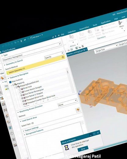 NXCAM Feature based machining full video link in description #siemensnx #nx #fbm #nxcam