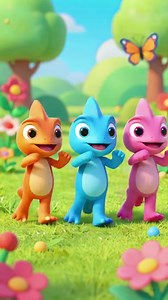 🦎🩵🩷💚 Tiny Lizard Dance Trio! 🎶🌟 | TikTik Kids
