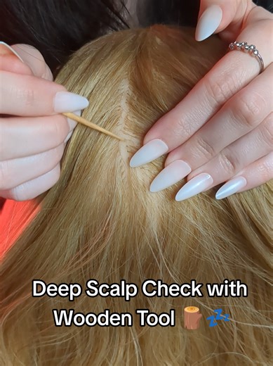 Relaxing ASMR Scalp Check with Wooden Tool