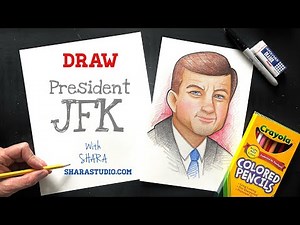 How to draw president JFK