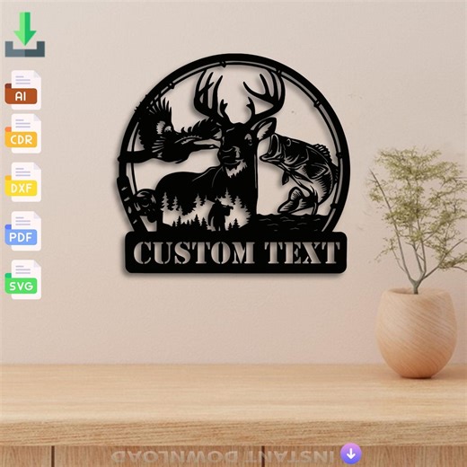 Custom Hunting Name Sign – Deer, Fish, Duck Wildlife Logo (digital Download) - Etsy