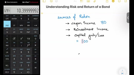 This lecture explains the sources of return of a Bond and shows how to calculate the YTM and its different components. | Professional Finance Studies (PFS)