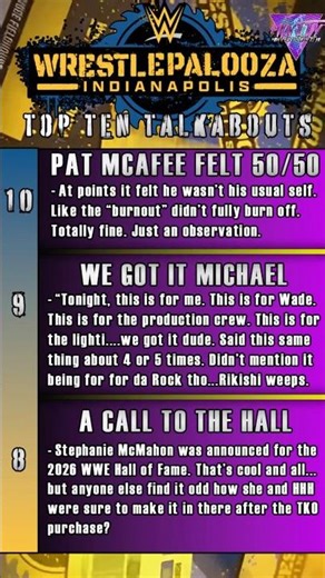 “Top Ten Talkabouts” coming out of the weekend *5 may not be an exact tagline 🤦🏽‍♂️ #wwe #espn